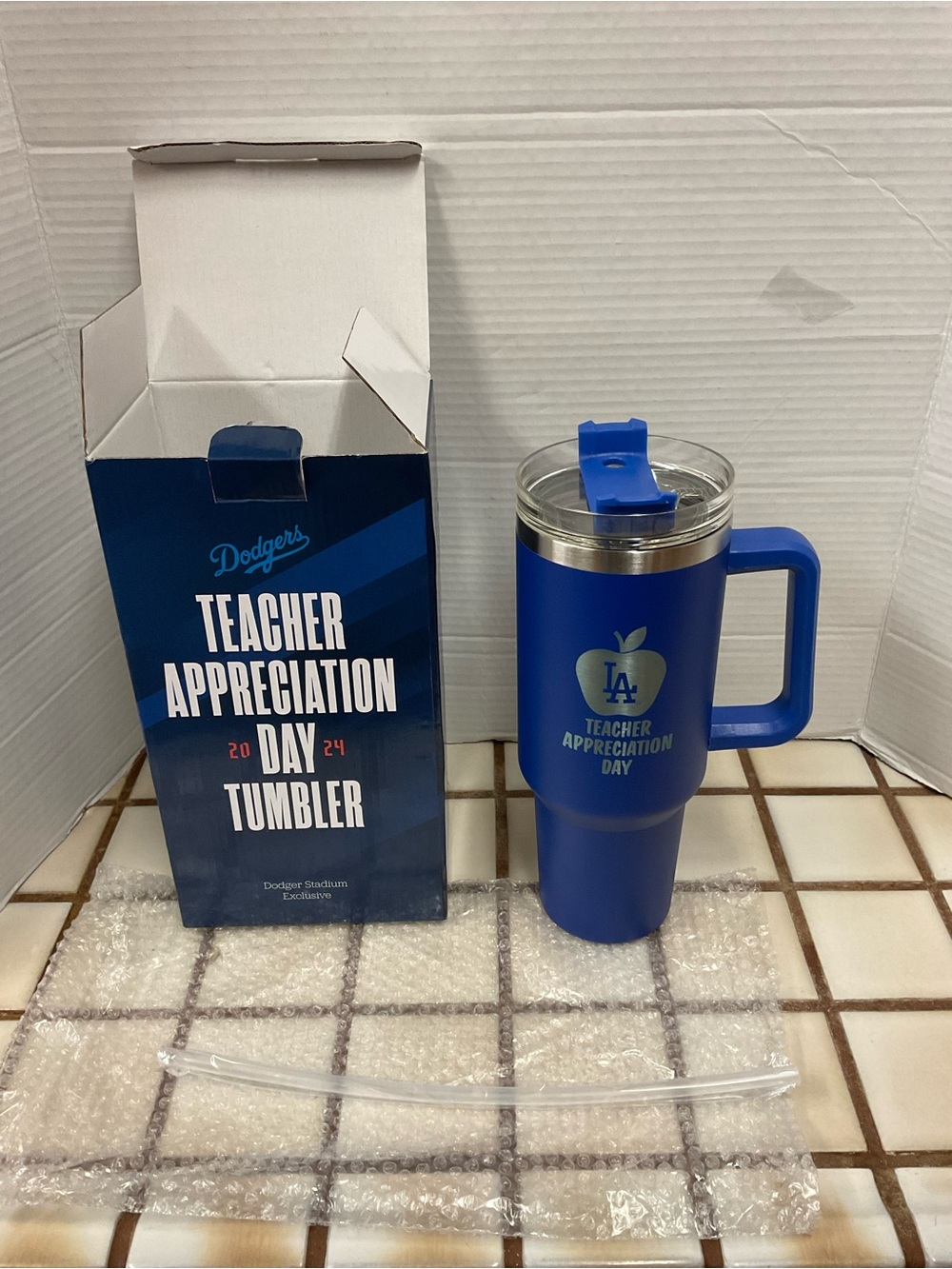 Blue Teacher Appreciation Day 20oz Travel Tumbler with Handle